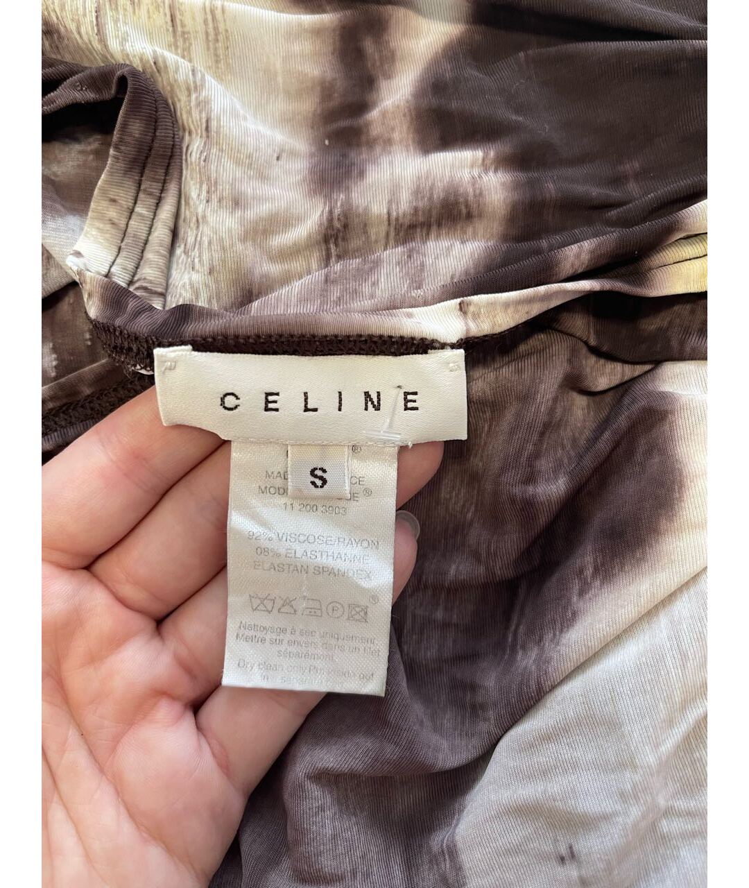 CELINE Коричневое вискозное повседневное платье, фото 2