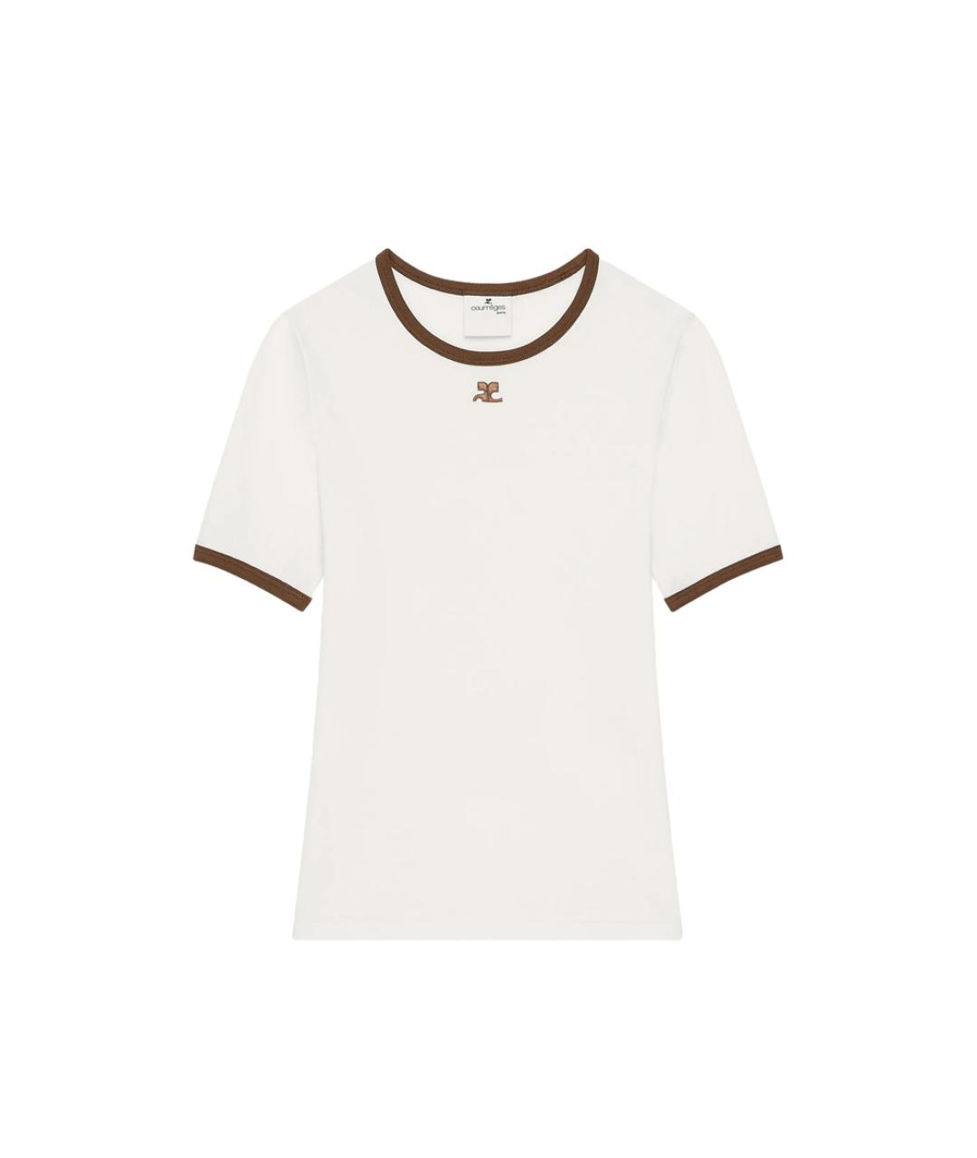 COURREGES Белая хлопковая футболка, фото 1
