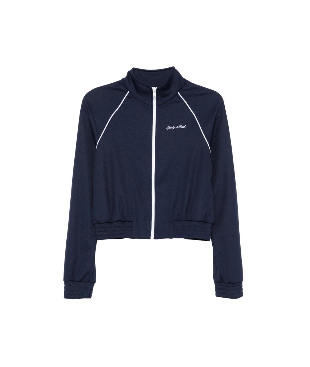 SPORTY AND RICH Темно-синяя полиэстеровая куртка, фото 1