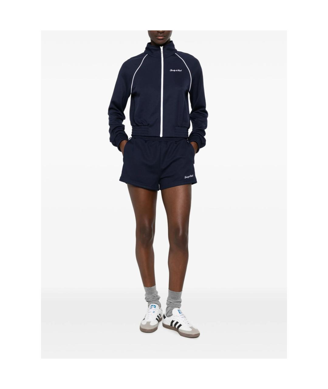SPORTY AND RICH Темно-синяя полиэстеровая куртка, фото 5