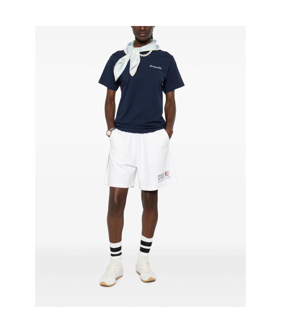 SPORTY AND RICH Синяя хлопковая футболка, фото 2