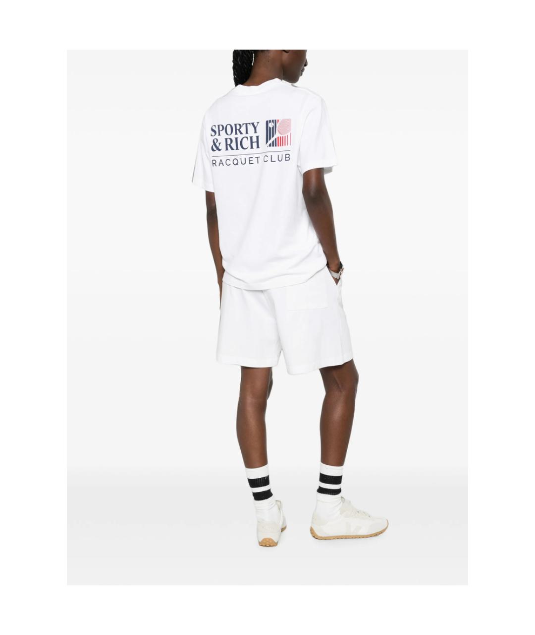 SPORTY AND RICH Белая хлопковая футболка, фото 2