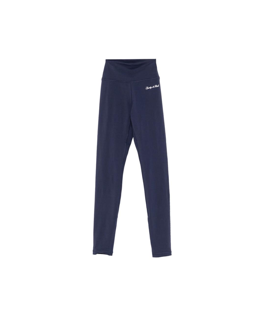 SPORTY AND RICH Синие полиамидовые леггинсы и велосипедки, фото 1
