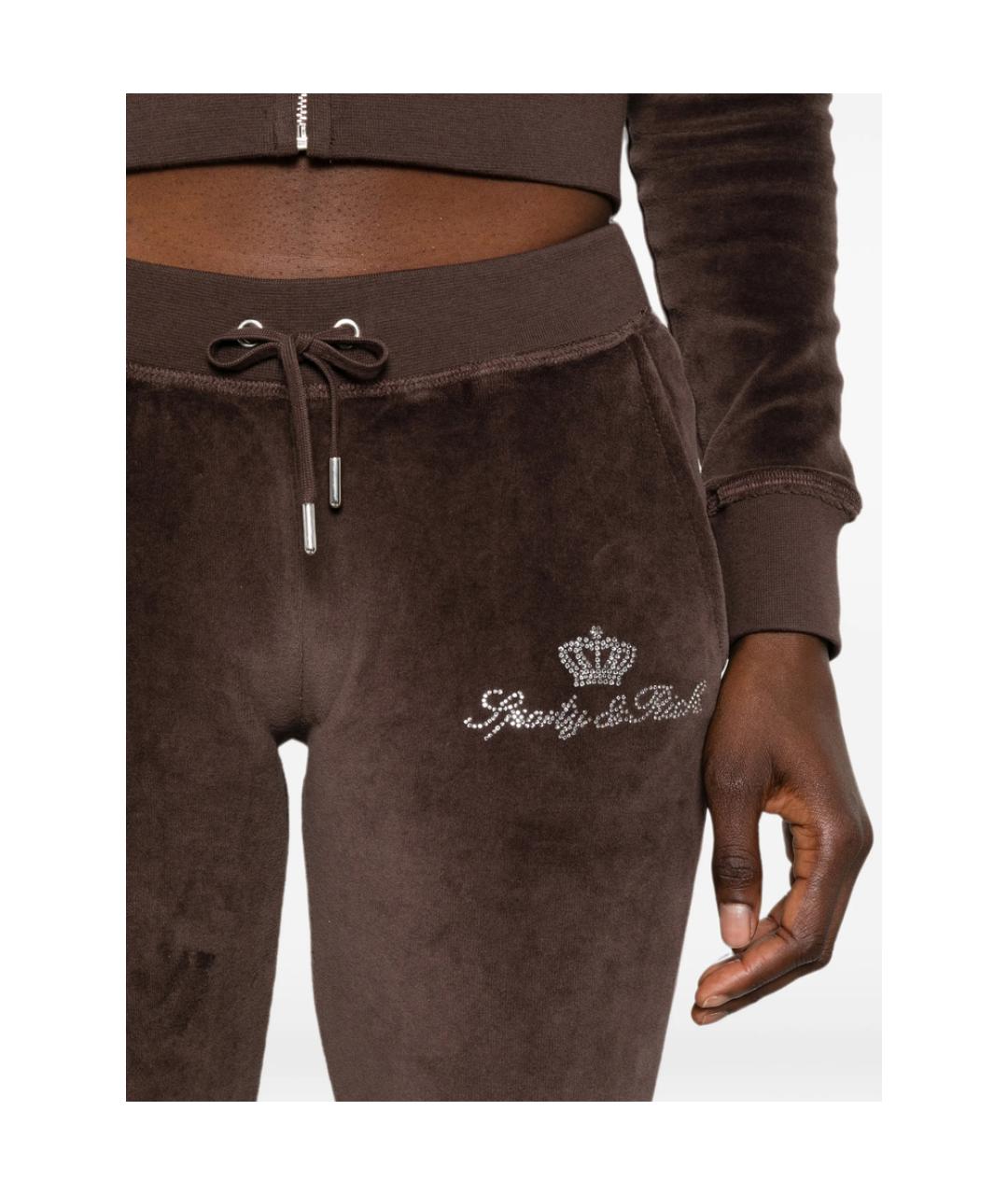 SPORTY AND RICH Коричневые хлопковые спортивные брюки и шорты, фото 4