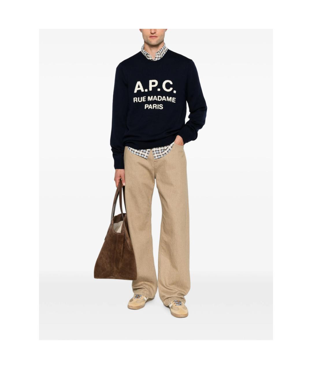 A.P.C. Синий шерстяной джемпер / свитер, фото 3
