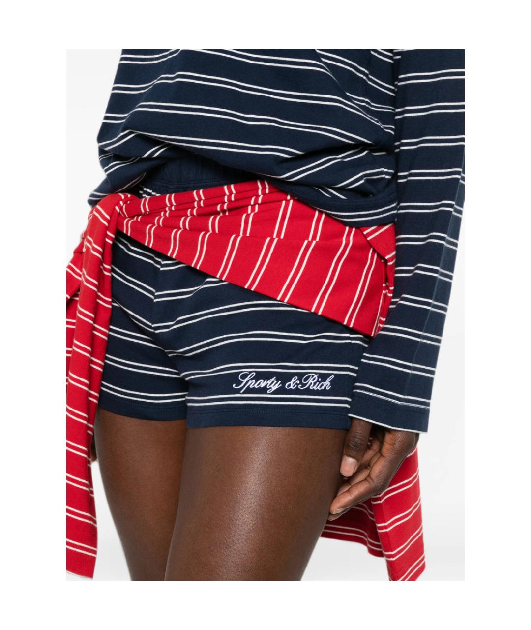 SPORTY AND RICH Синие хлопковые шорты, фото 3