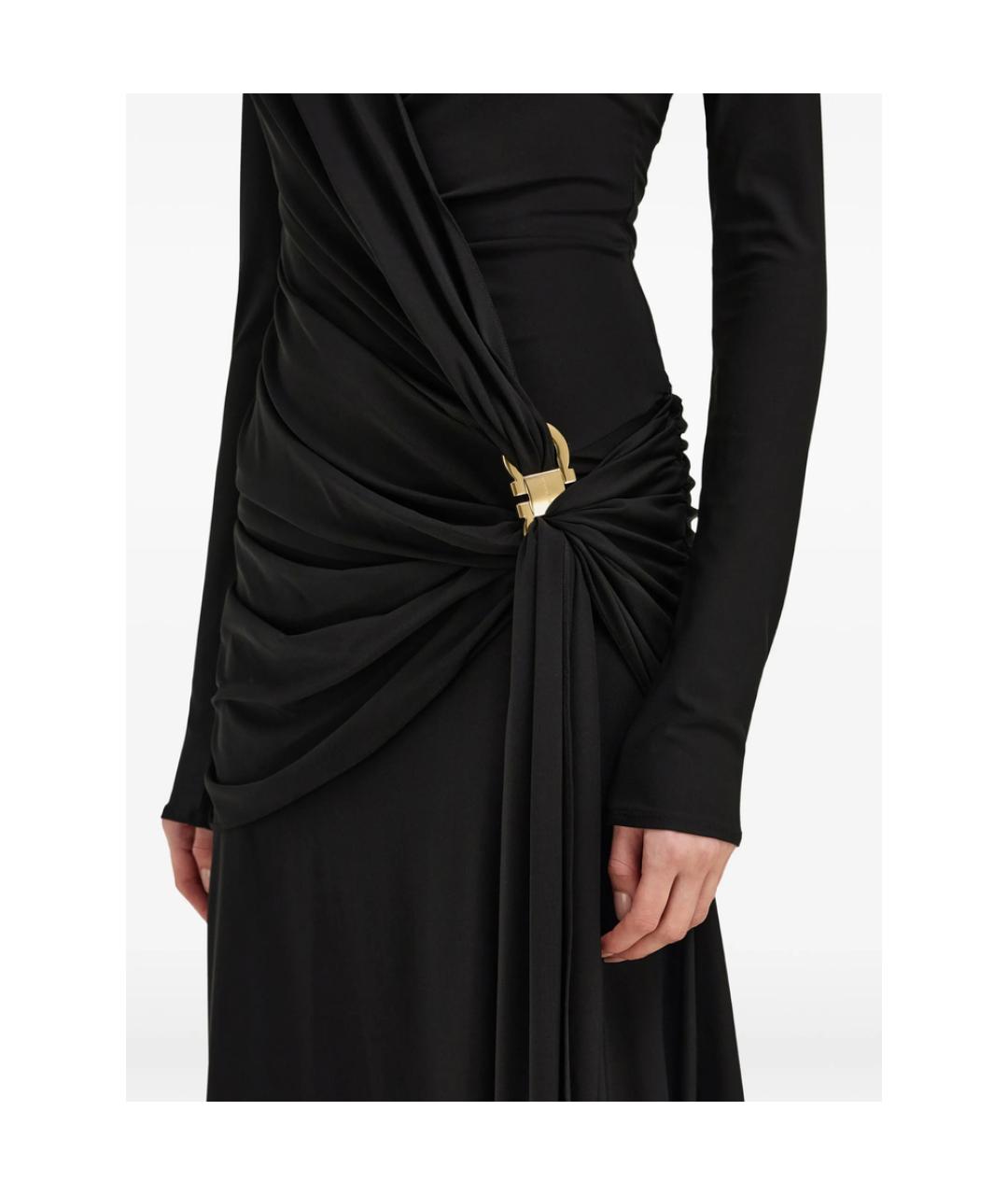 FERRAGAMO Черное вискозное повседневное платье, фото 3