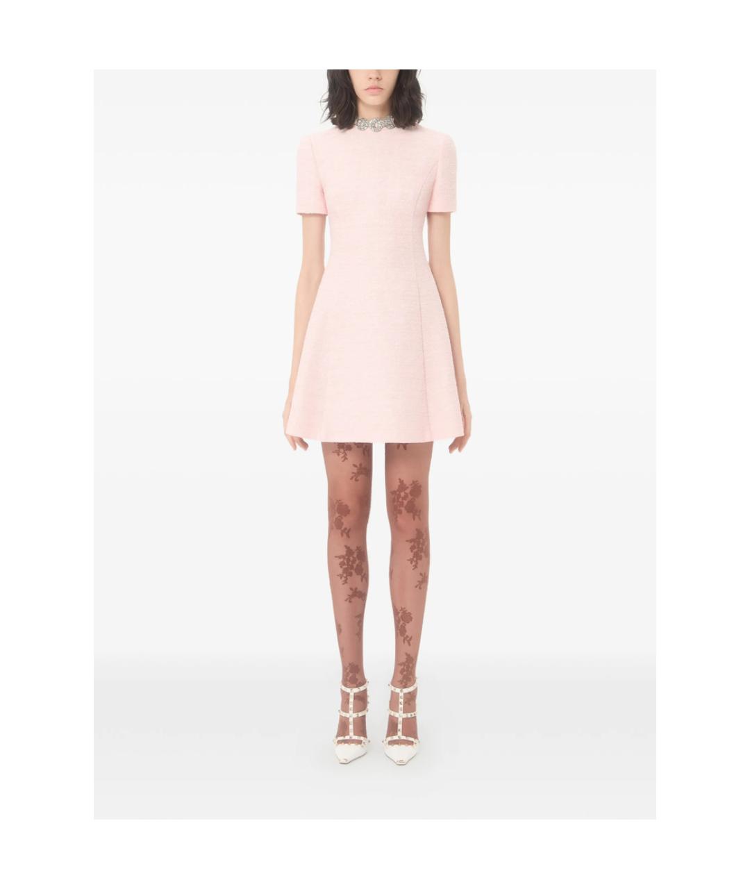 VALENTINO Розовое хлопковое повседневное платье, фото 4