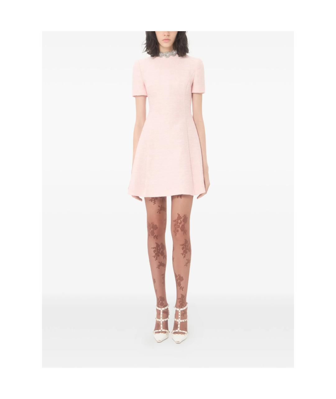 VALENTINO Розовое хлопковое повседневное платье, фото 3