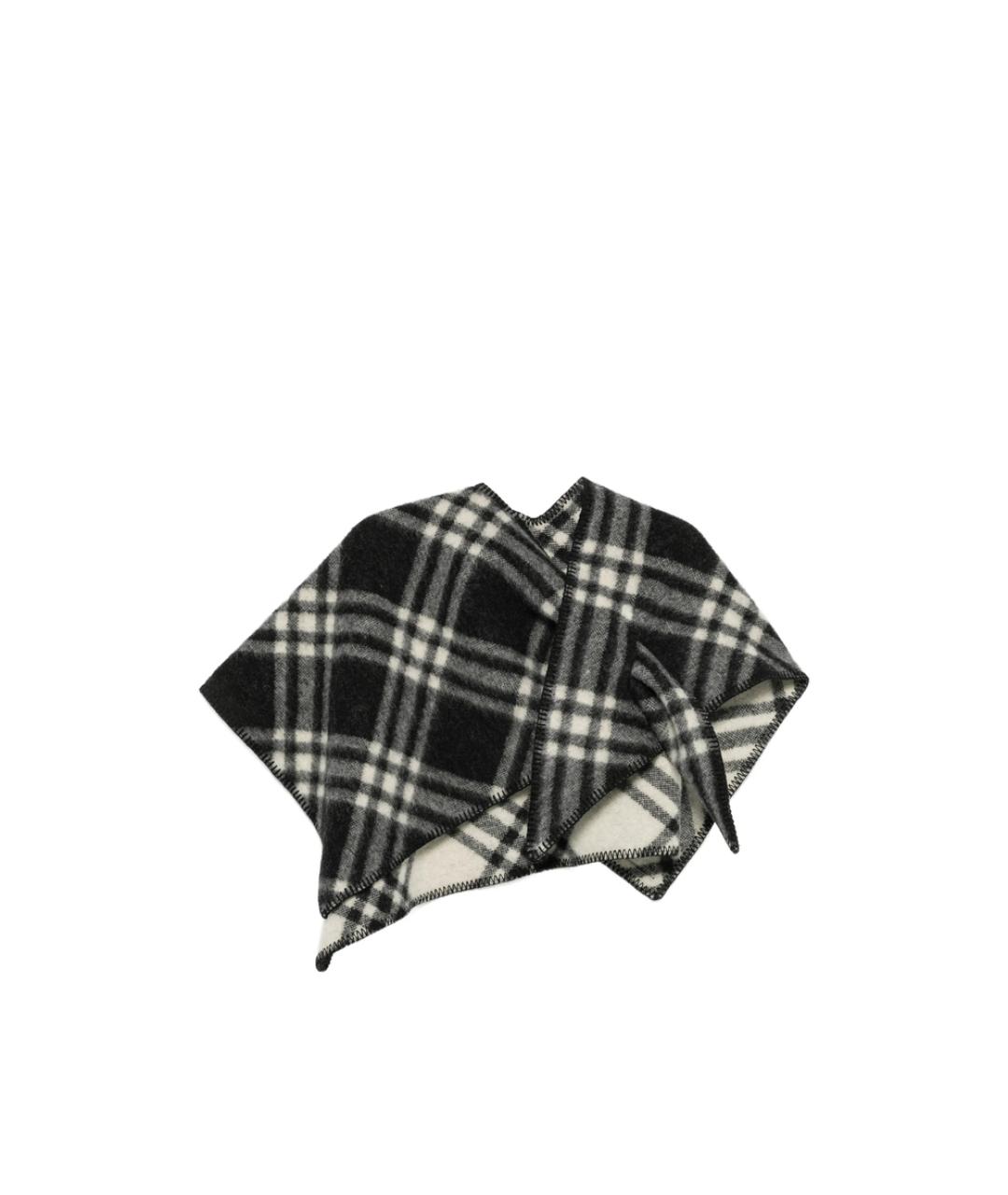 BURBERRY Черный шерстяной шарф, фото 1