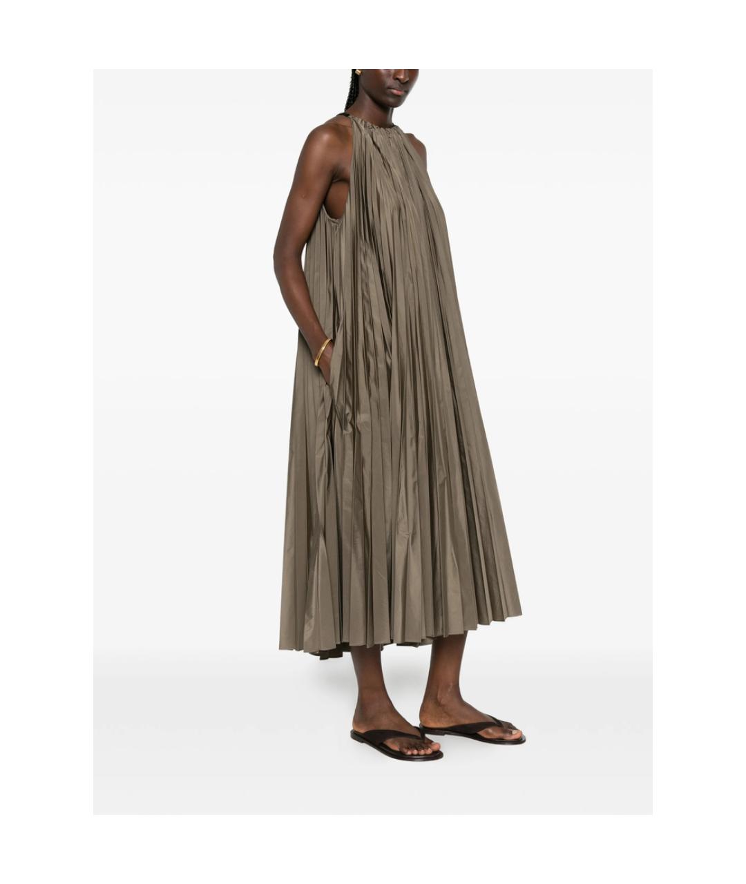 MAX MARA Зеленое полиэстеровое повседневное платье, фото 4