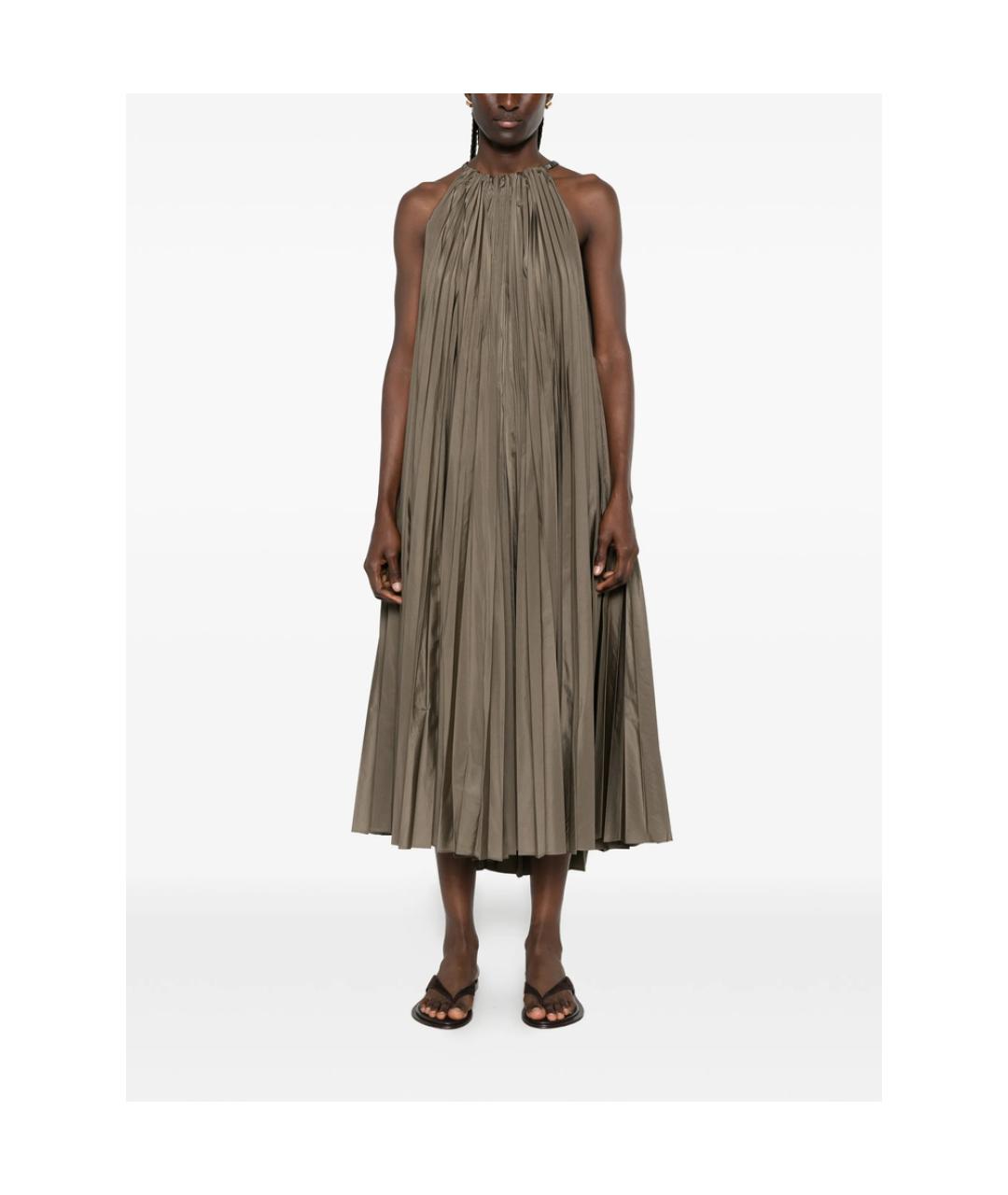 MAX MARA Зеленое полиэстеровое повседневное платье, фото 5