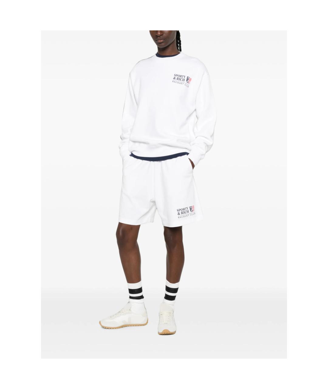 SPORTY AND RICH Белые хлопковые шорты, фото 5