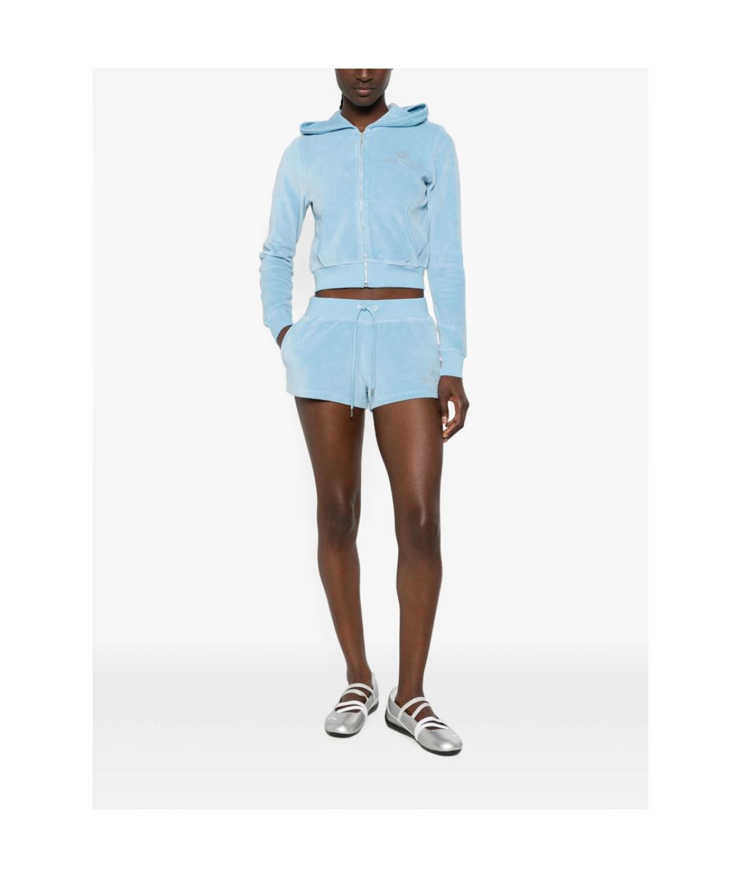 SPORTY AND RICH Голубые хлопковые шорты, фото 3