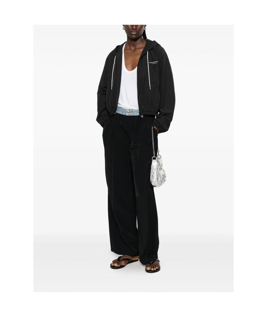 ALEXANDER WANG Черные хлопковые брюки широкие, фото 3