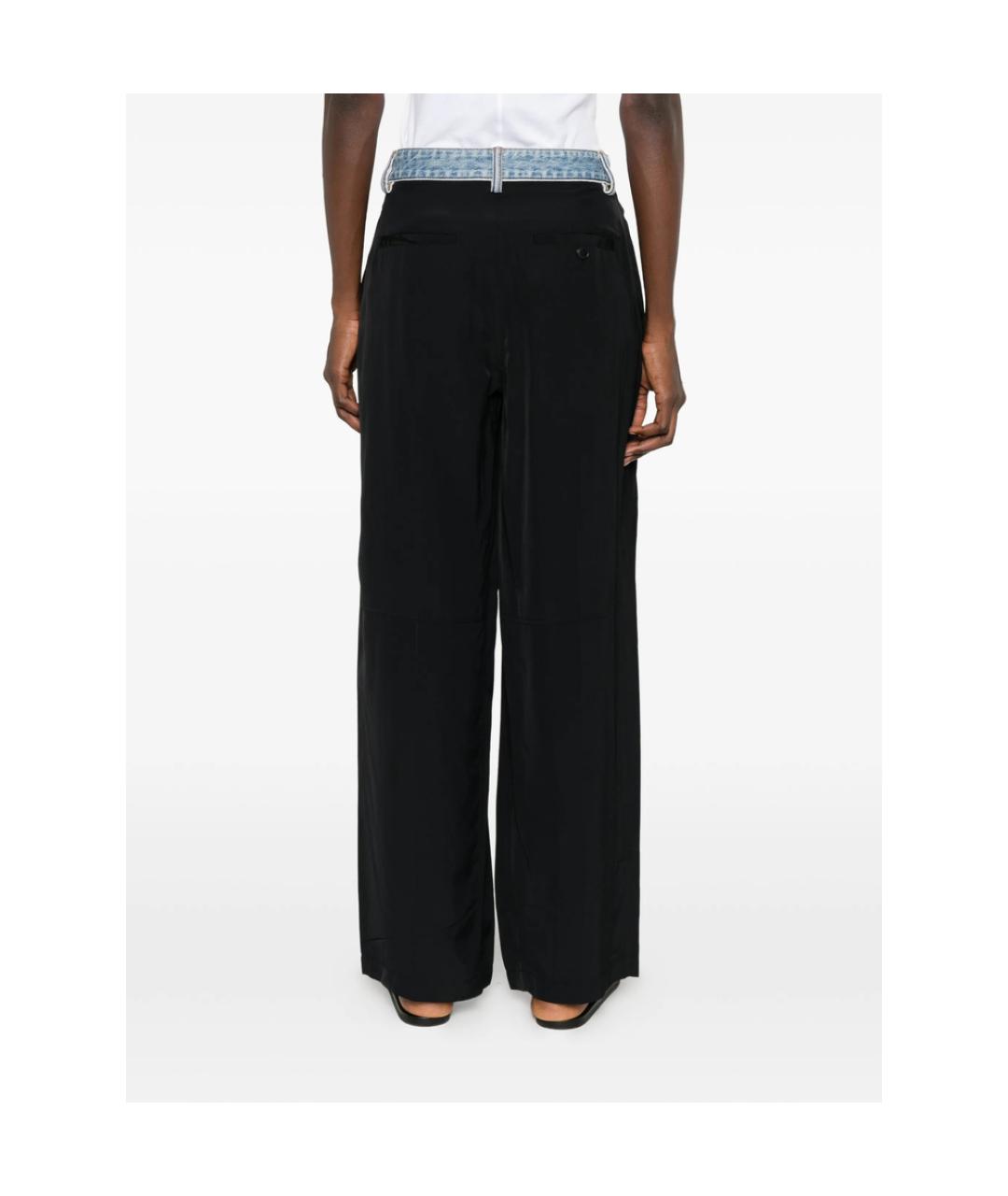 ALEXANDER WANG Черные хлопковые брюки широкие, фото 4
