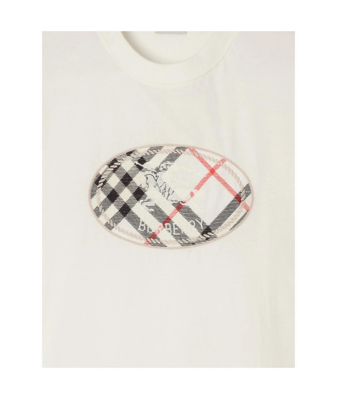 BURBERRY Бежевая хлопковая футболка, фото 3