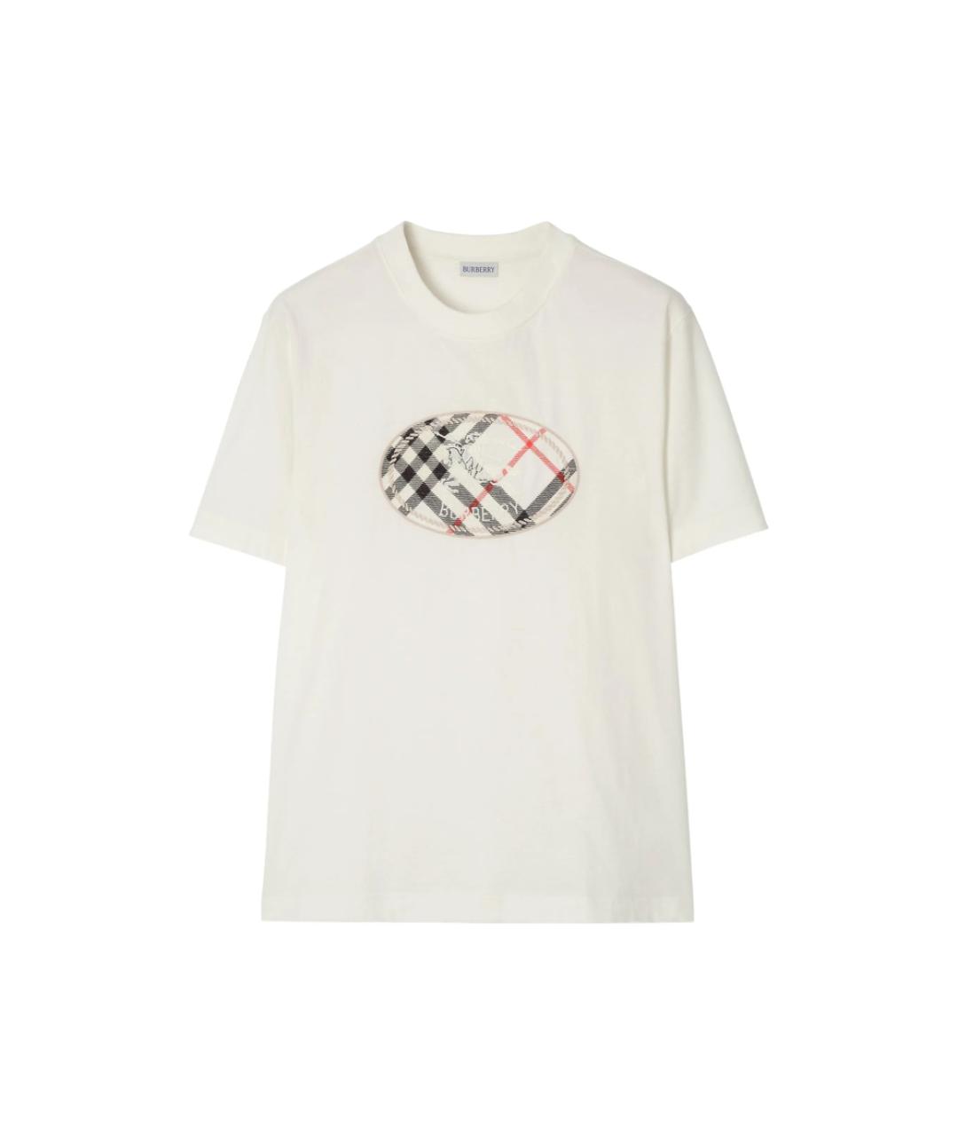 BURBERRY Бежевая хлопковая футболка, фото 1