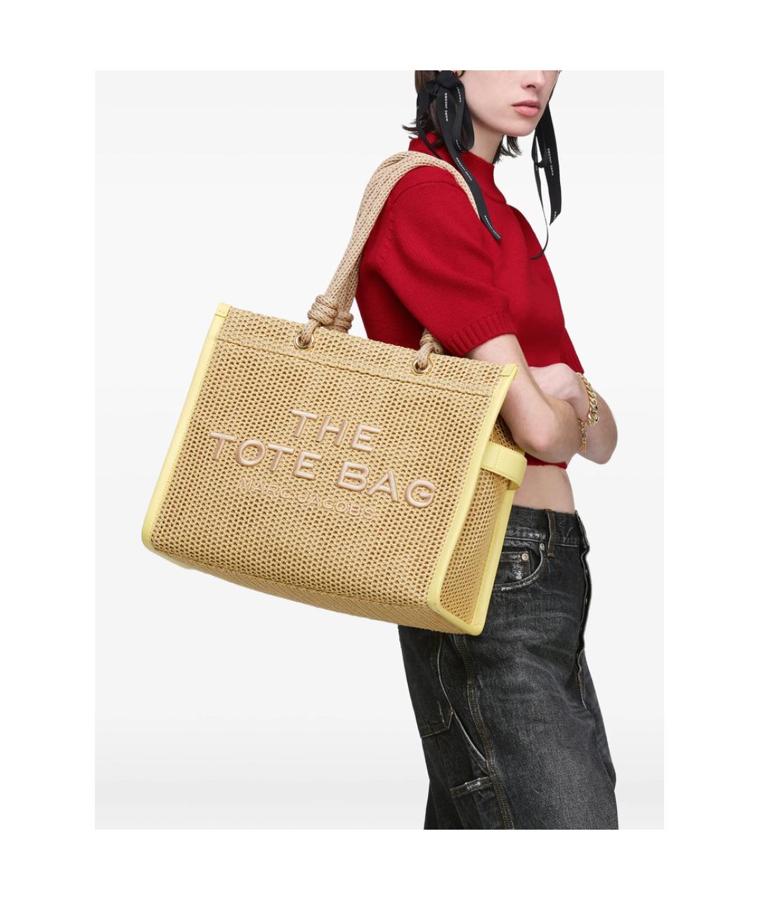 MARC JACOBS Бежевая тканевая сумка тоут, фото 5
