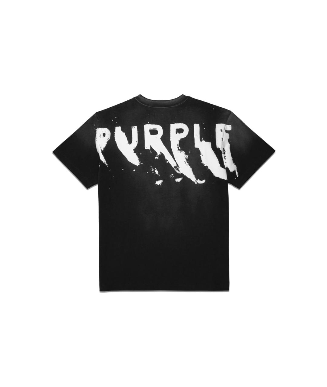 PURPLE Черная хлопковая футболка, фото 2