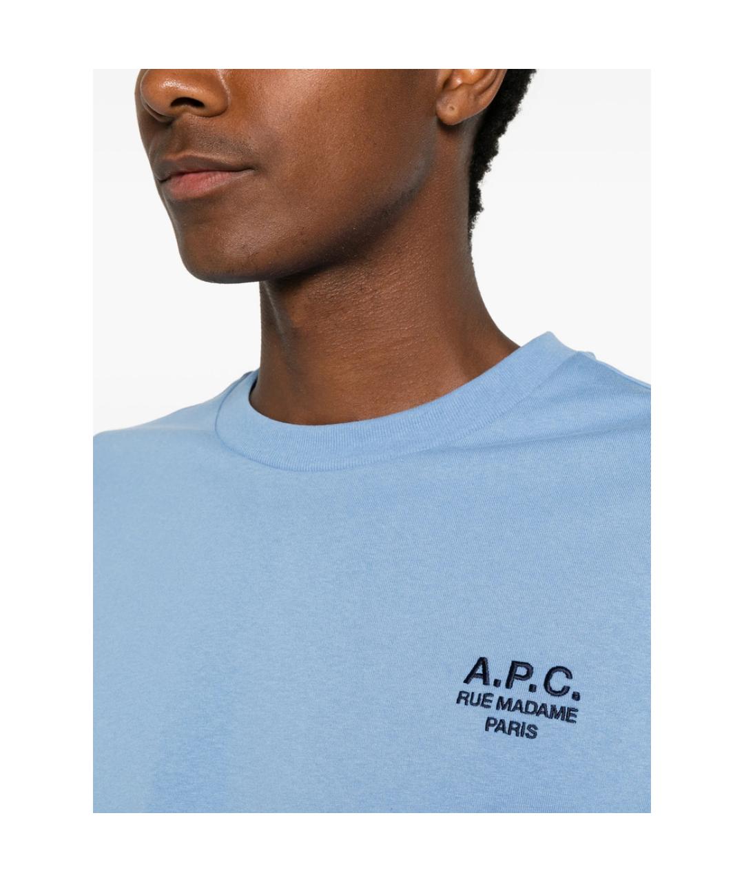 A.P.C. Синяя хлопковая футболка, фото 5