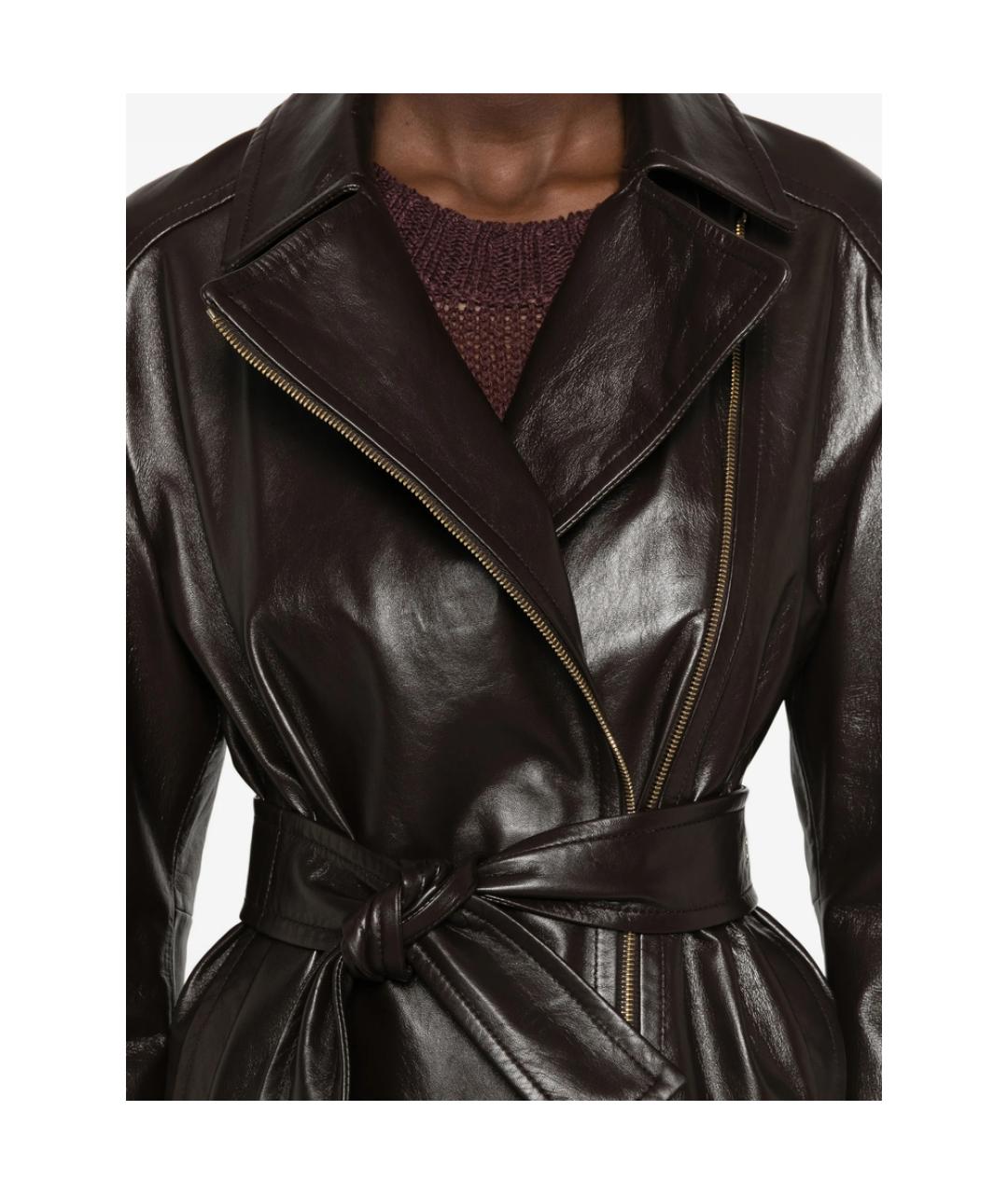 MAX MARA STUDIO Коричневая полиэстеровая куртка, фото 2