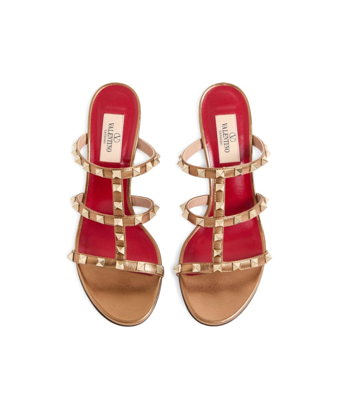 VALENTINO Золотые кожаные туфли, фото 3