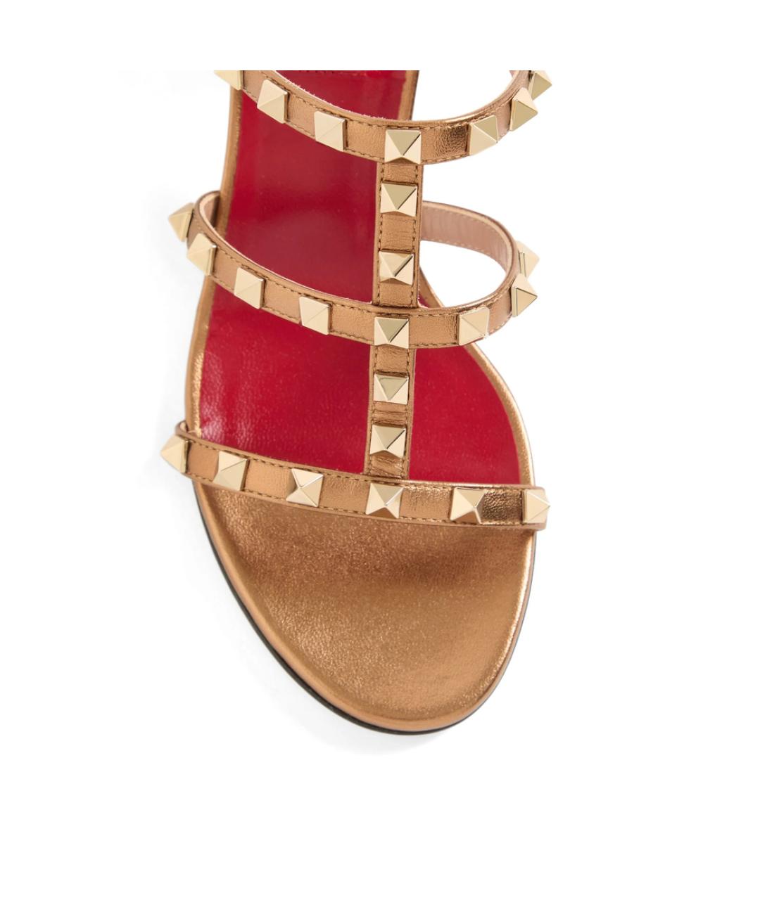 VALENTINO Золотые кожаные туфли, фото 4