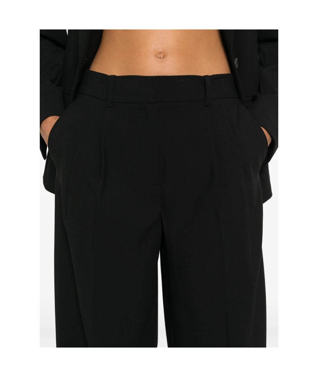 CALVIN KLEIN Черные полиэстеровые прямые брюки, фото 2