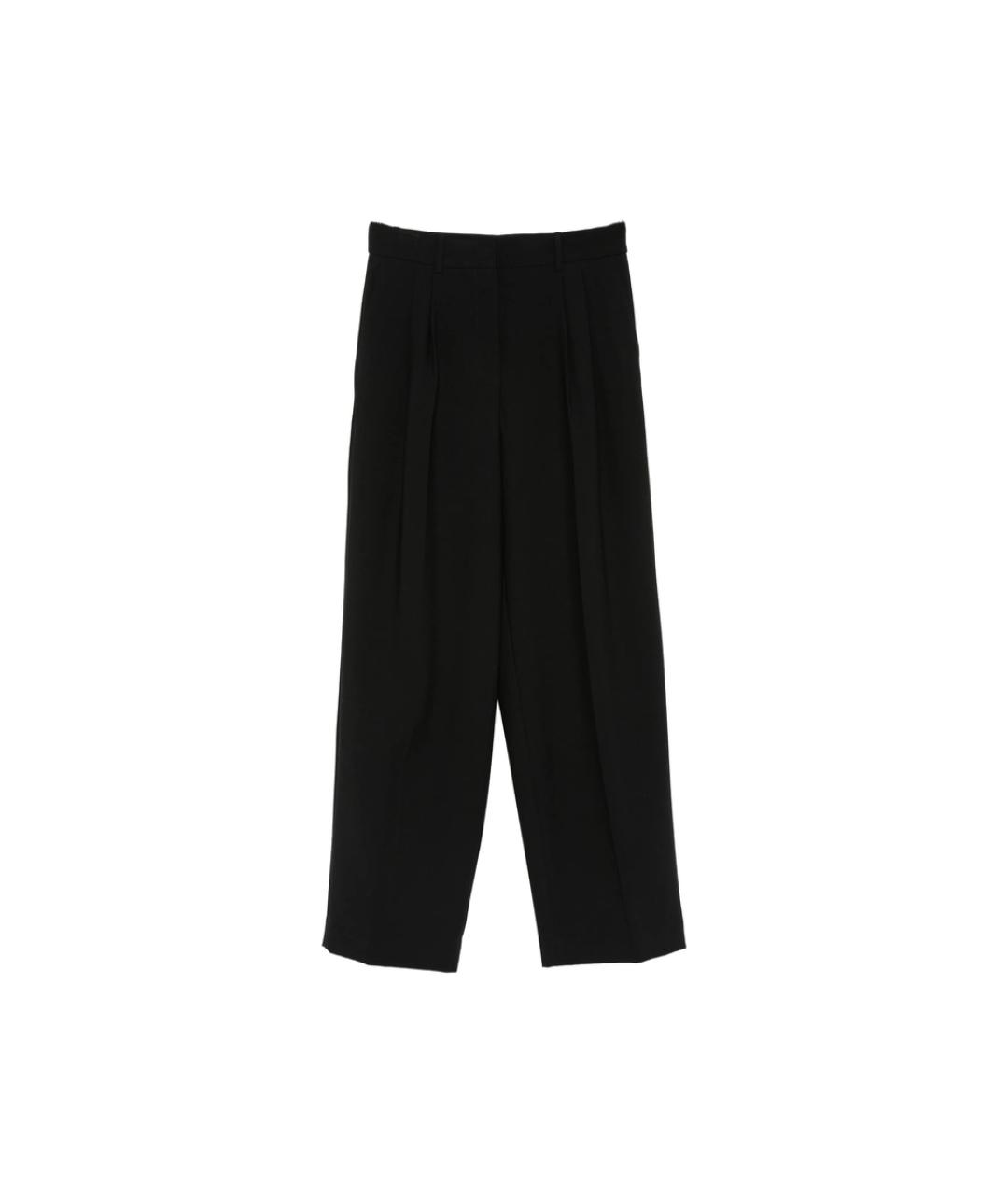 CALVIN KLEIN Черные полиэстеровые прямые брюки, фото 1