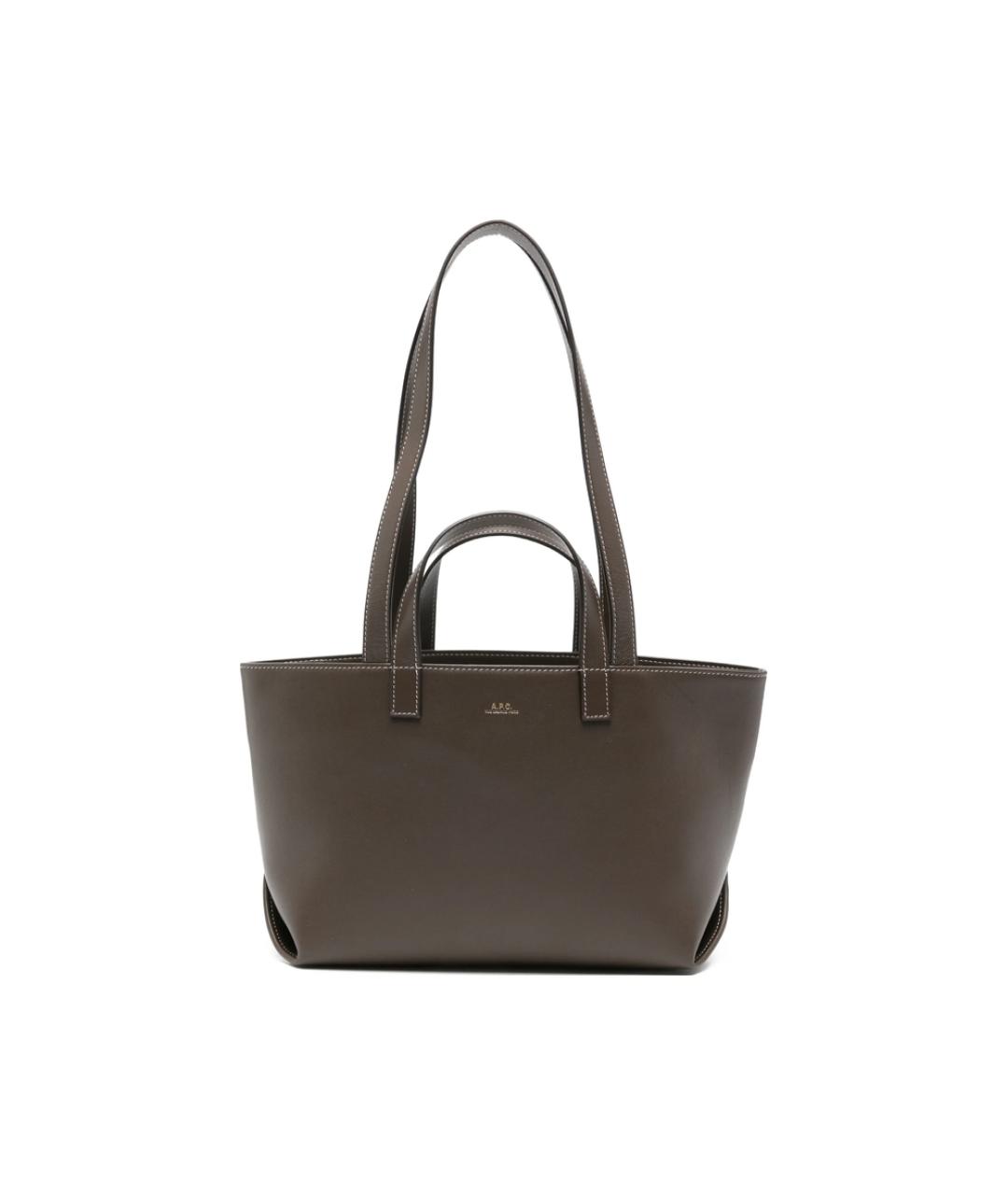 A.P.C. Коричневая кожаная сумка тоут, фото 1