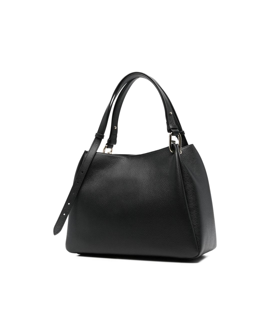 FURLA Черная кожаная сумка тоут, фото 4
