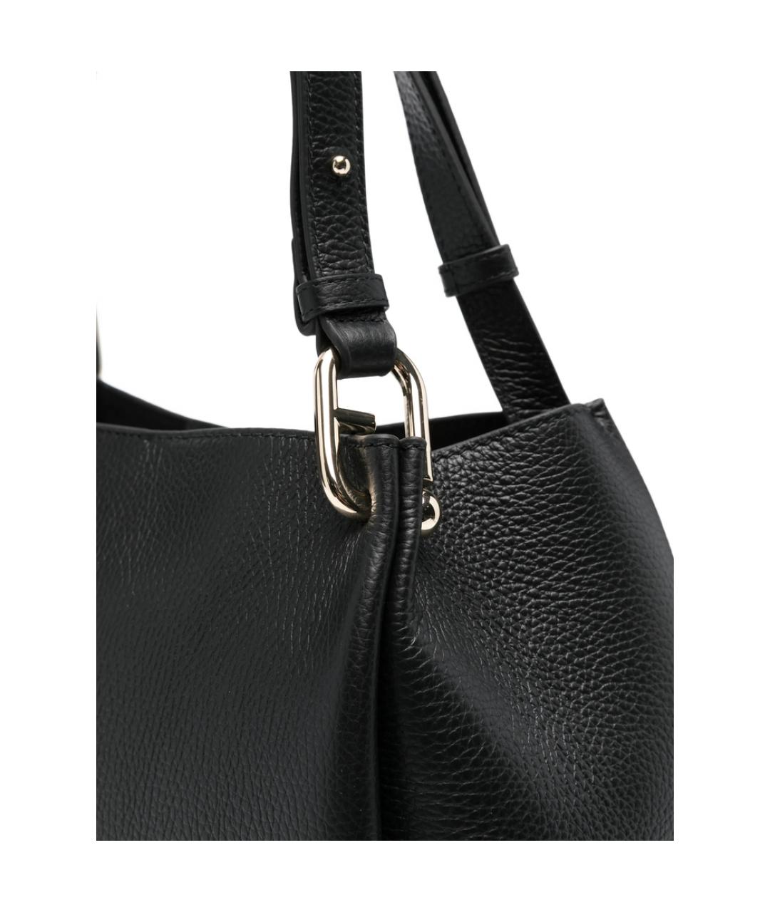 FURLA Черная кожаная сумка тоут, фото 3