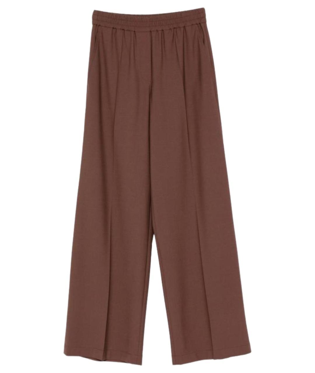 BRUNELLO CUCINELLI Коричневые шерстяные брюки широкие, фото 1