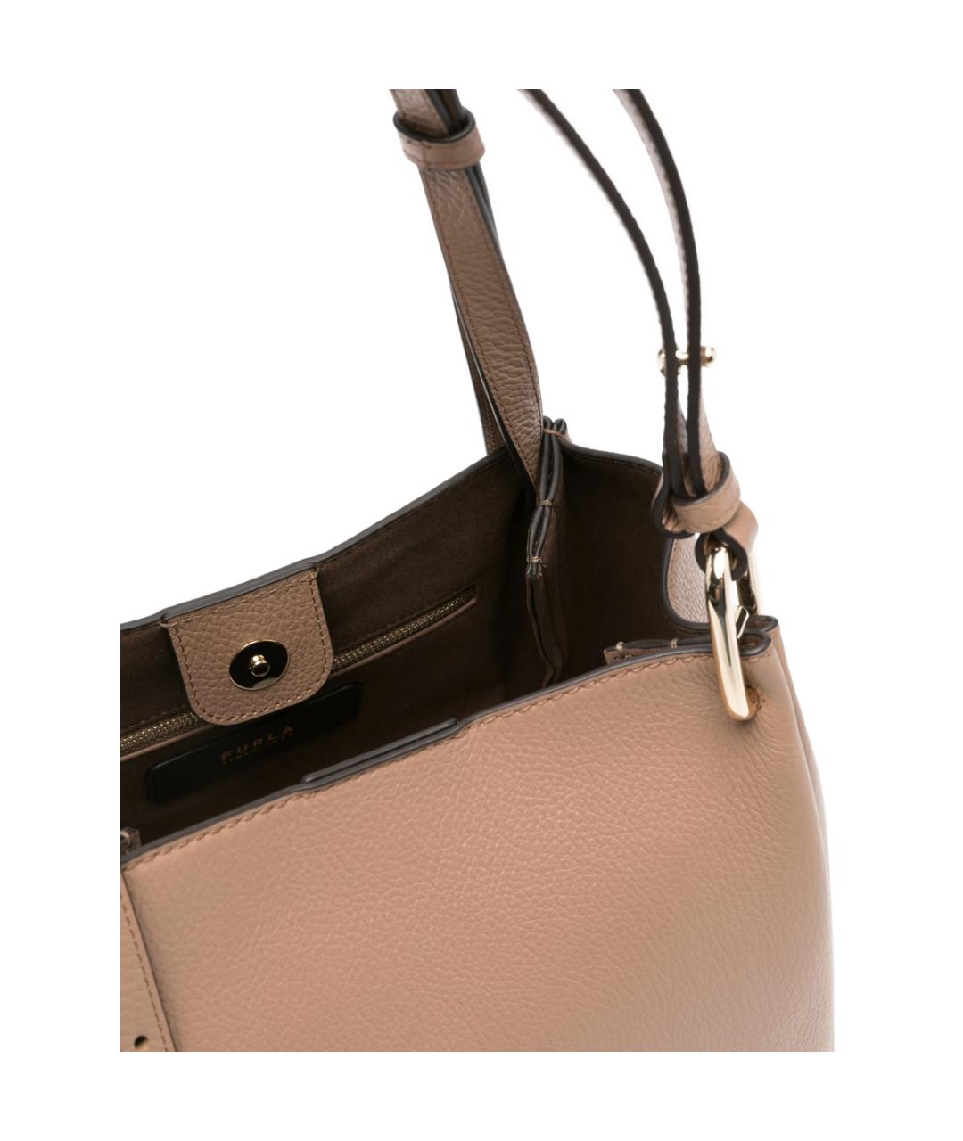 FURLA Бежевая кожаная сумка тоут, фото 3
