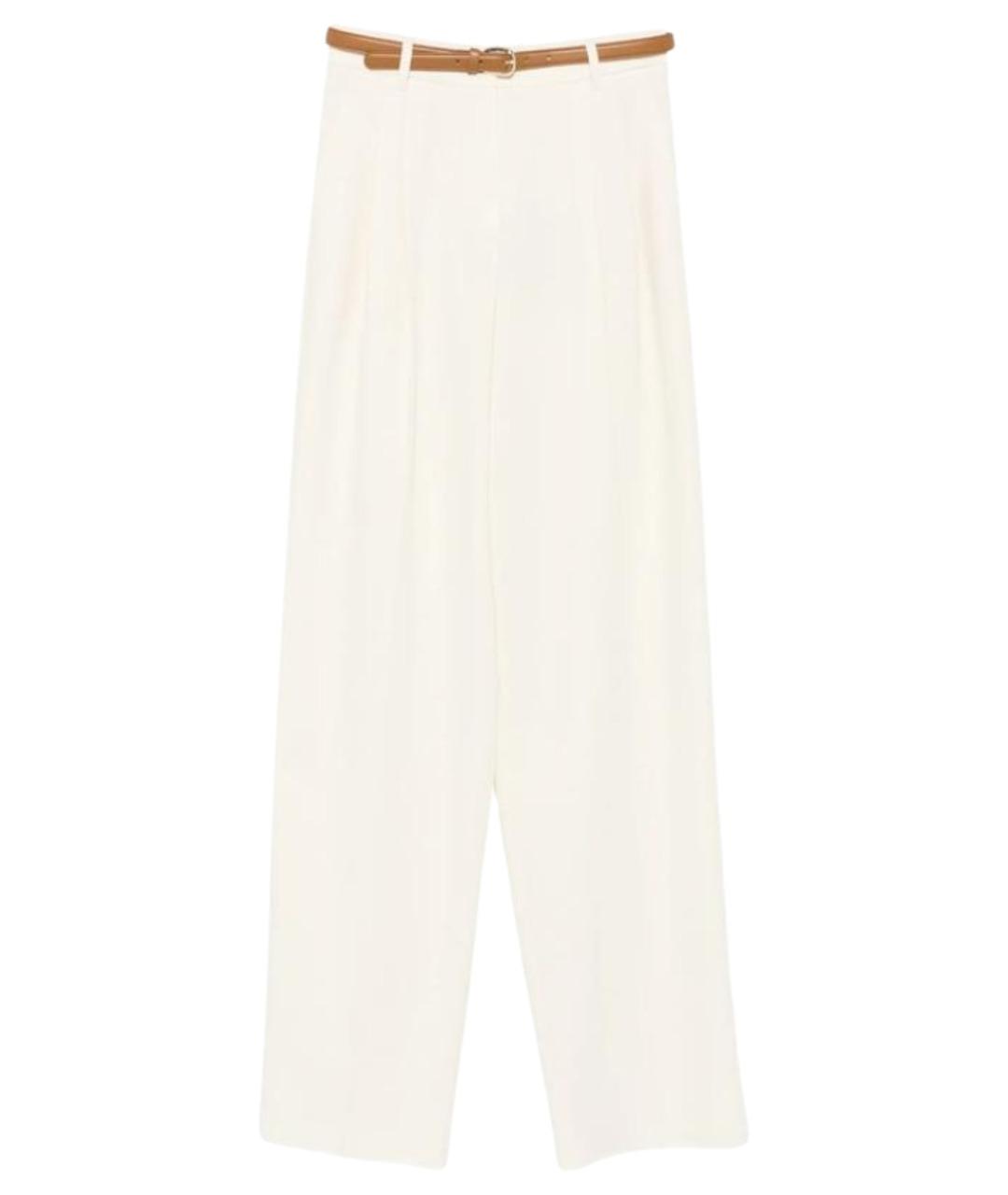 MAX MARA STUDIO Белые хлопковые прямые брюки, фото 1
