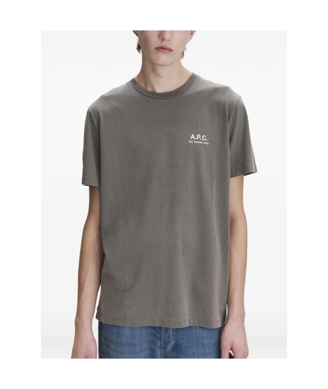 A.P.C. Серая хлопковая футболка, фото 3