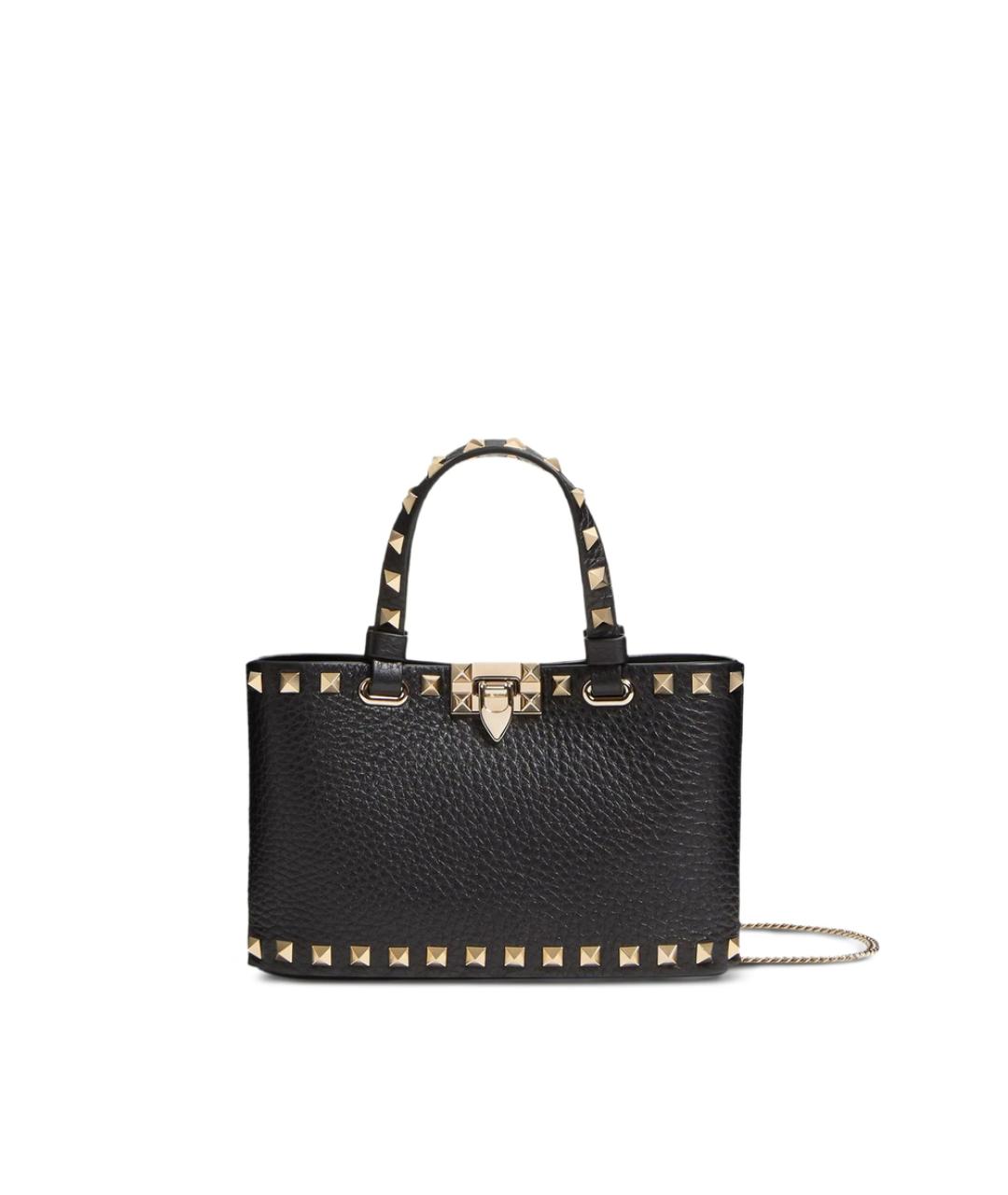 VALENTINO Черная кожаная сумка тоут, фото 1