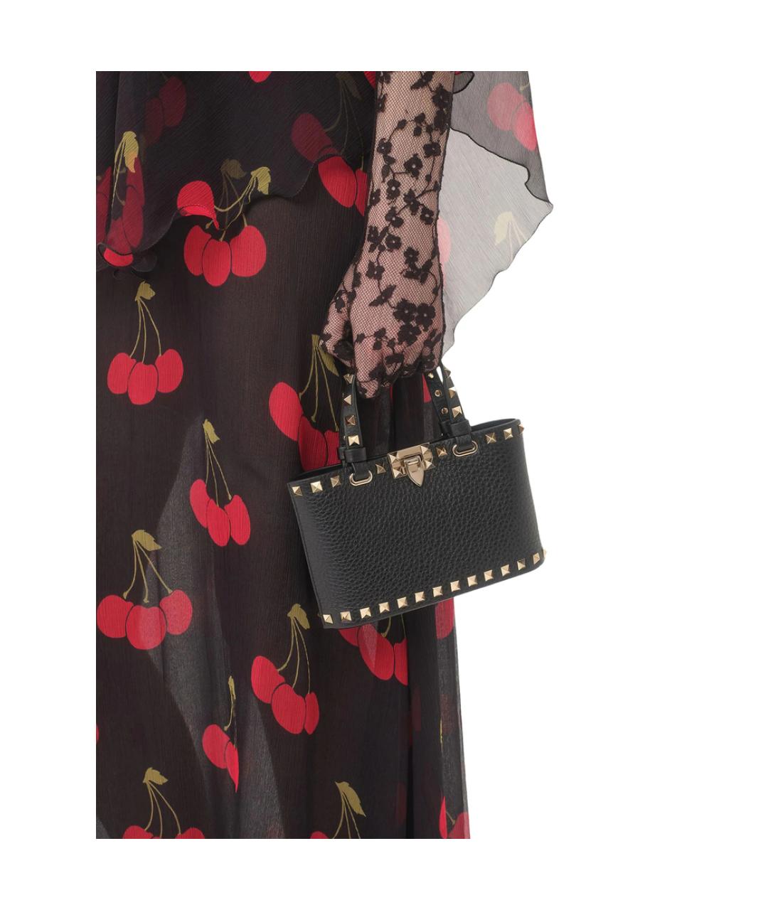 VALENTINO Черная кожаная сумка тоут, фото 6