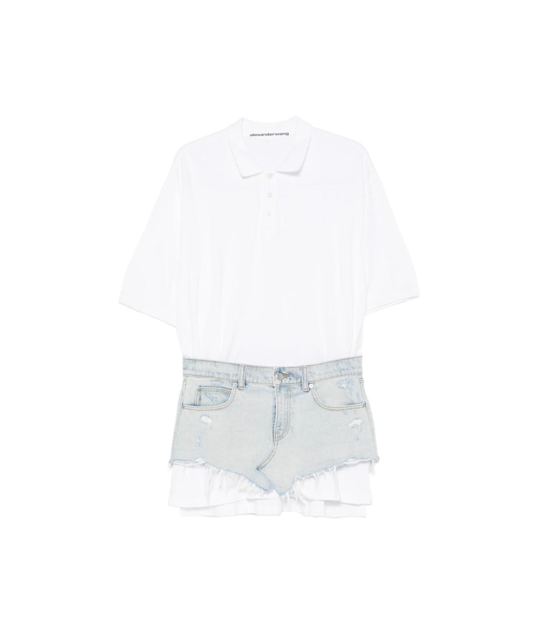 ALEXANDER WANG Белое хлопковое повседневное платье, фото 1
