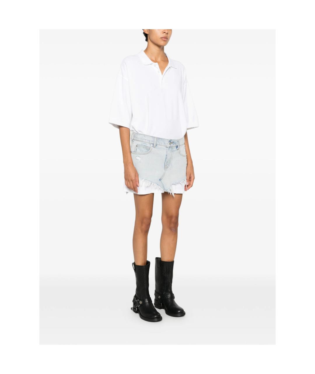 ALEXANDER WANG Белое хлопковое повседневное платье, фото 4