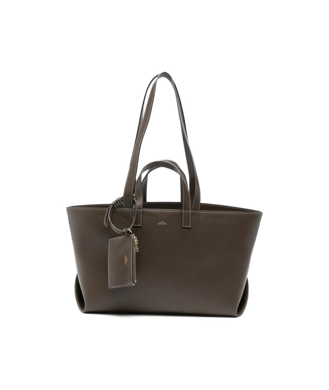 A.P.C. Коричневая кожаная сумка тоут, фото 1