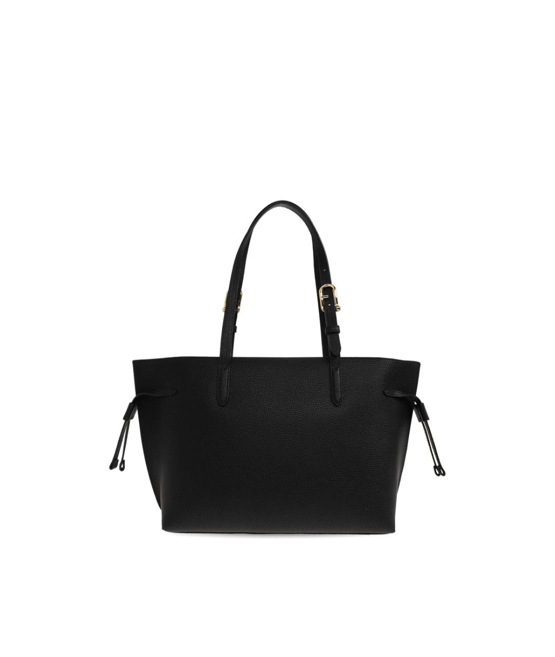 FURLA Черная кожаная сумка тоут, фото 5