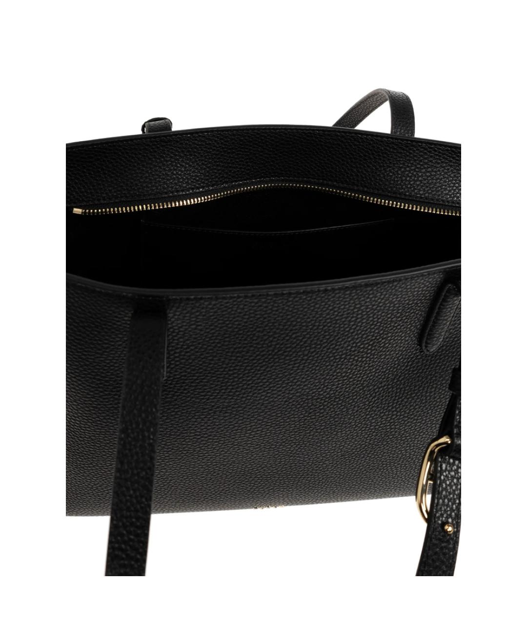 FURLA Черная кожаная сумка тоут, фото 4