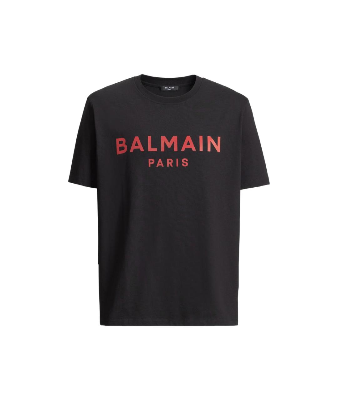 BALMAIN Черная хлопковая футболка, фото 1