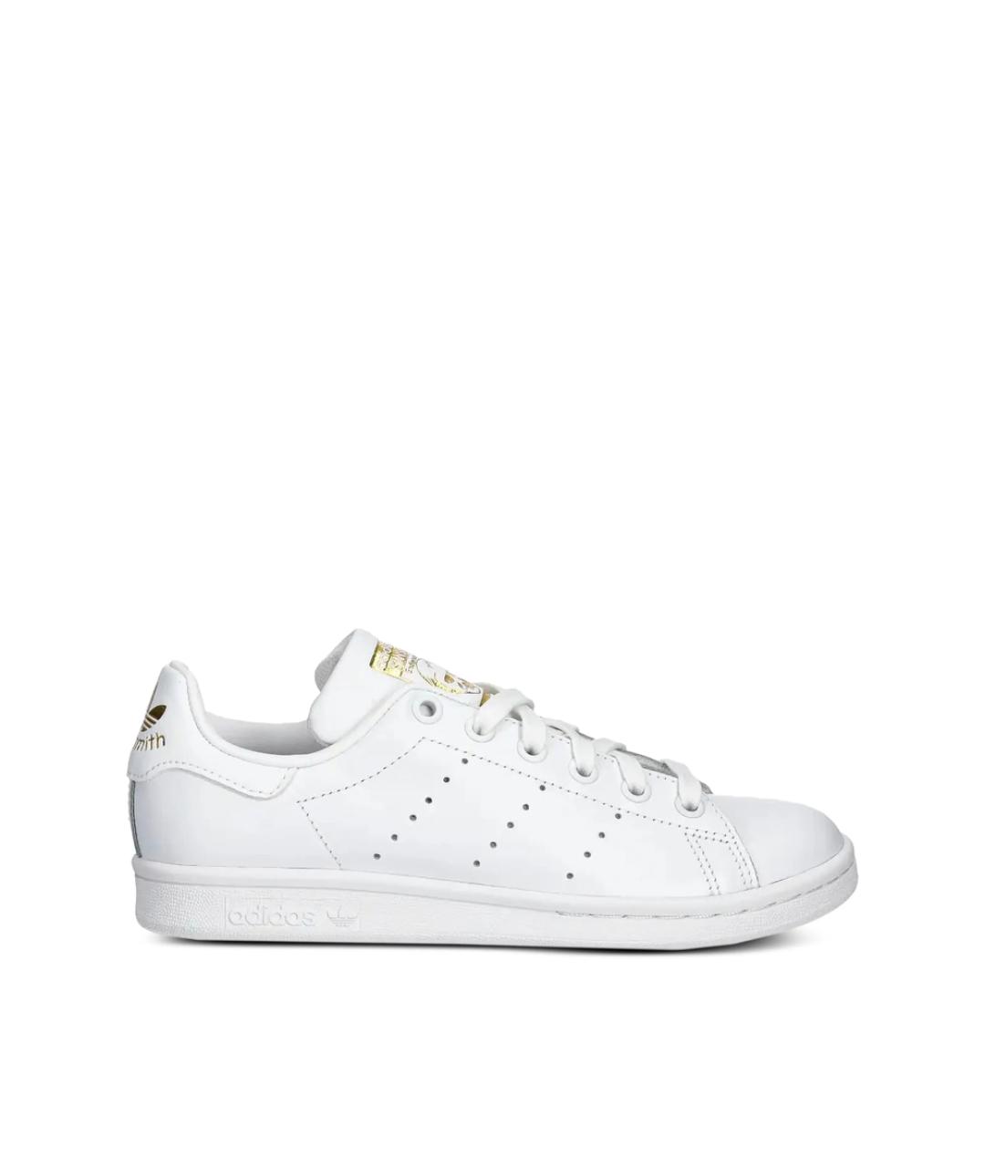 ADIDAS Белые кожаные низкие кроссовки / кеды, фото 1