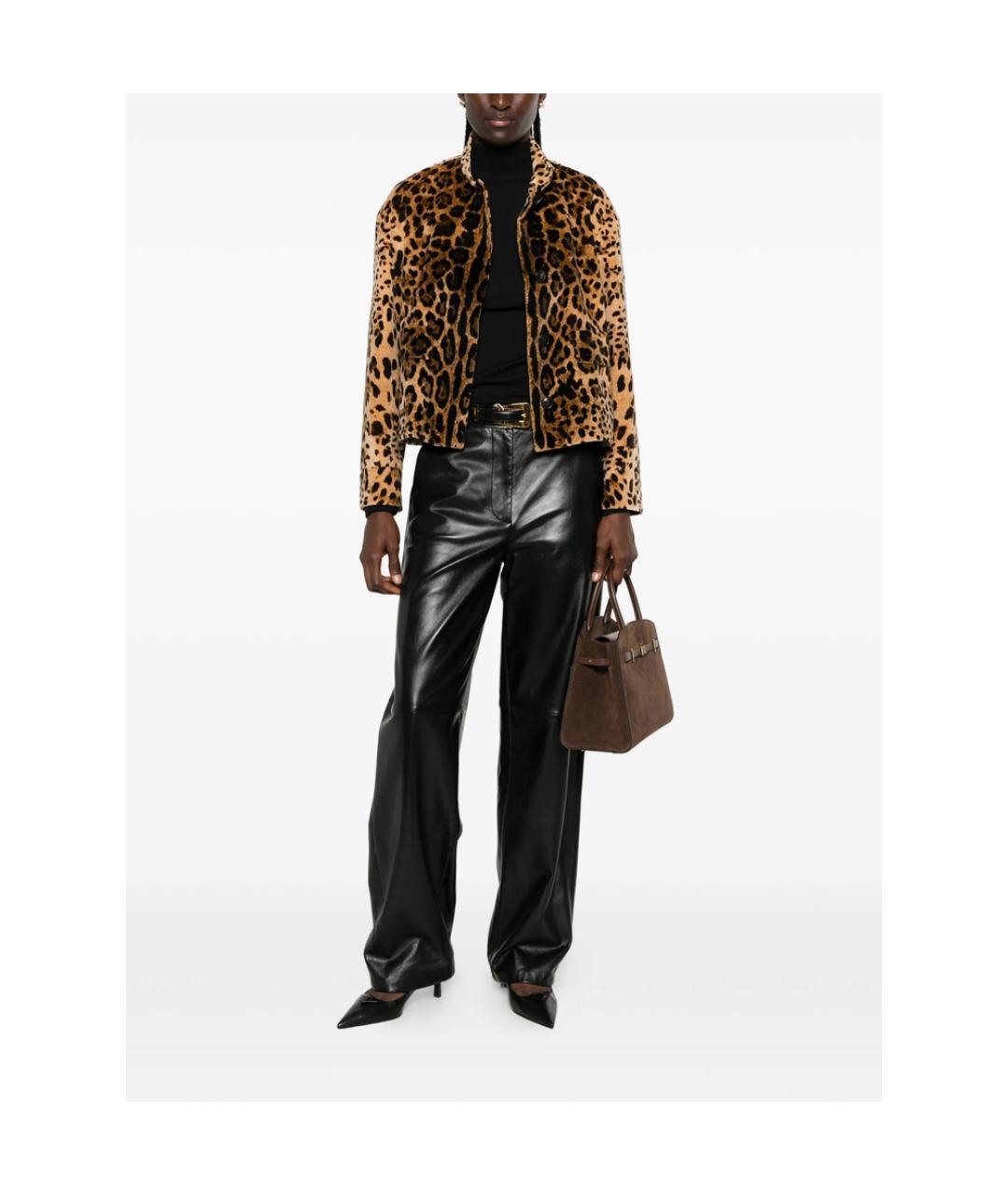 MAX MARA STUDIO Черные полиэстеровые прямые брюки, фото 2