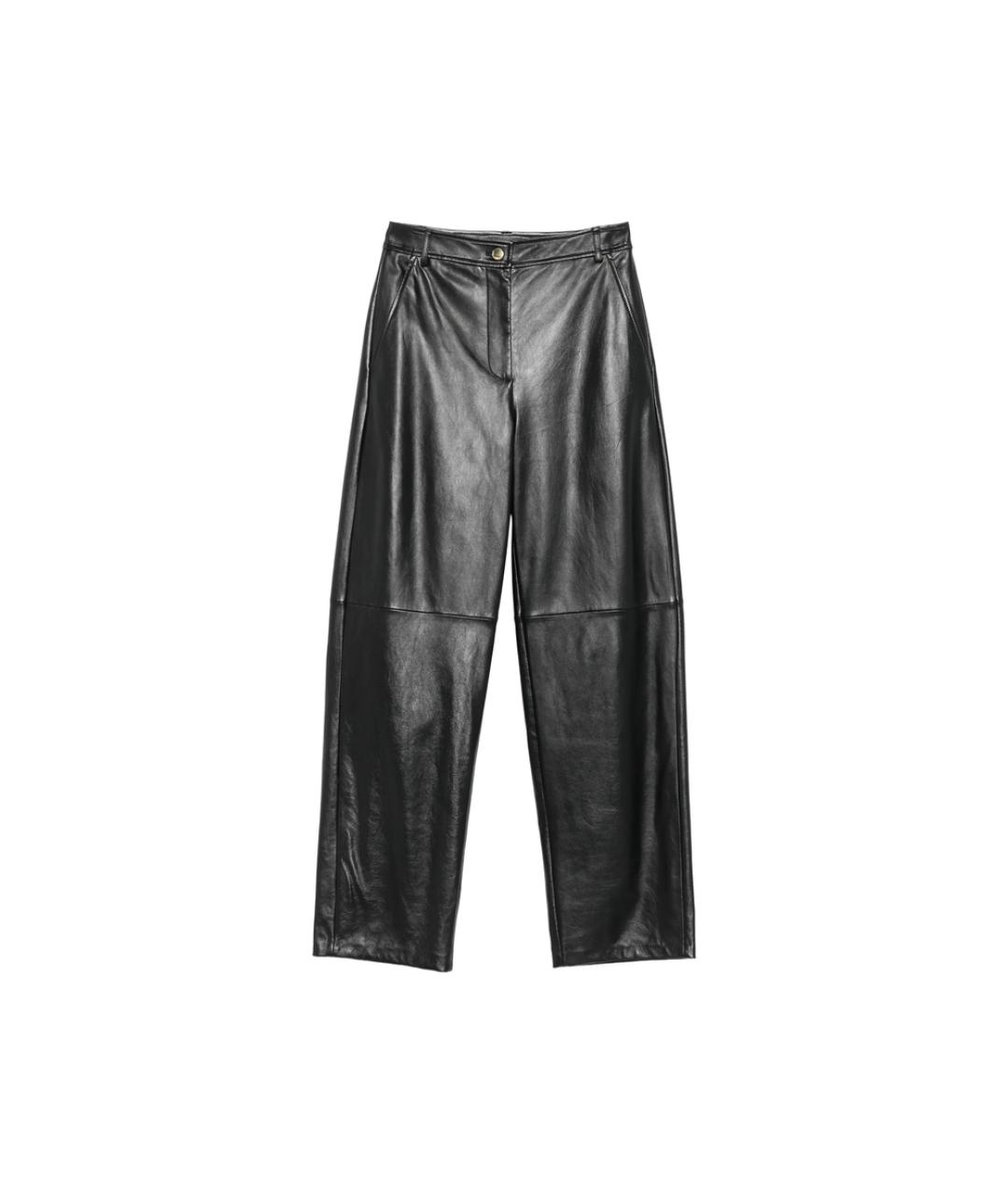 MAX MARA STUDIO Черные полиэстеровые прямые брюки, фото 1