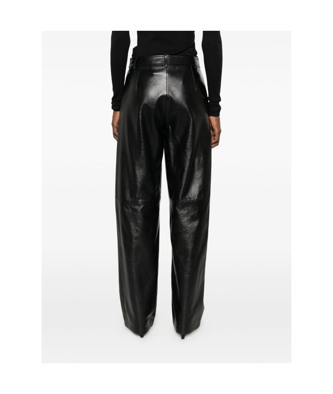 MAX MARA STUDIO Черные полиэстеровые прямые брюки, фото 4