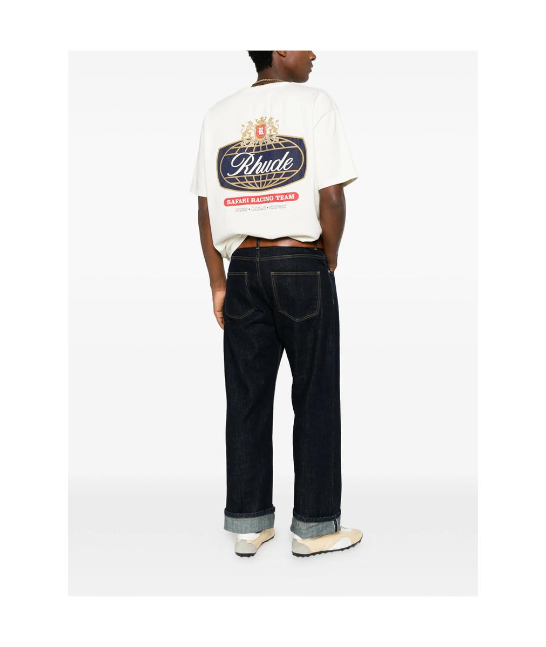 RHUDE Белая хлопковая футболка, фото 2